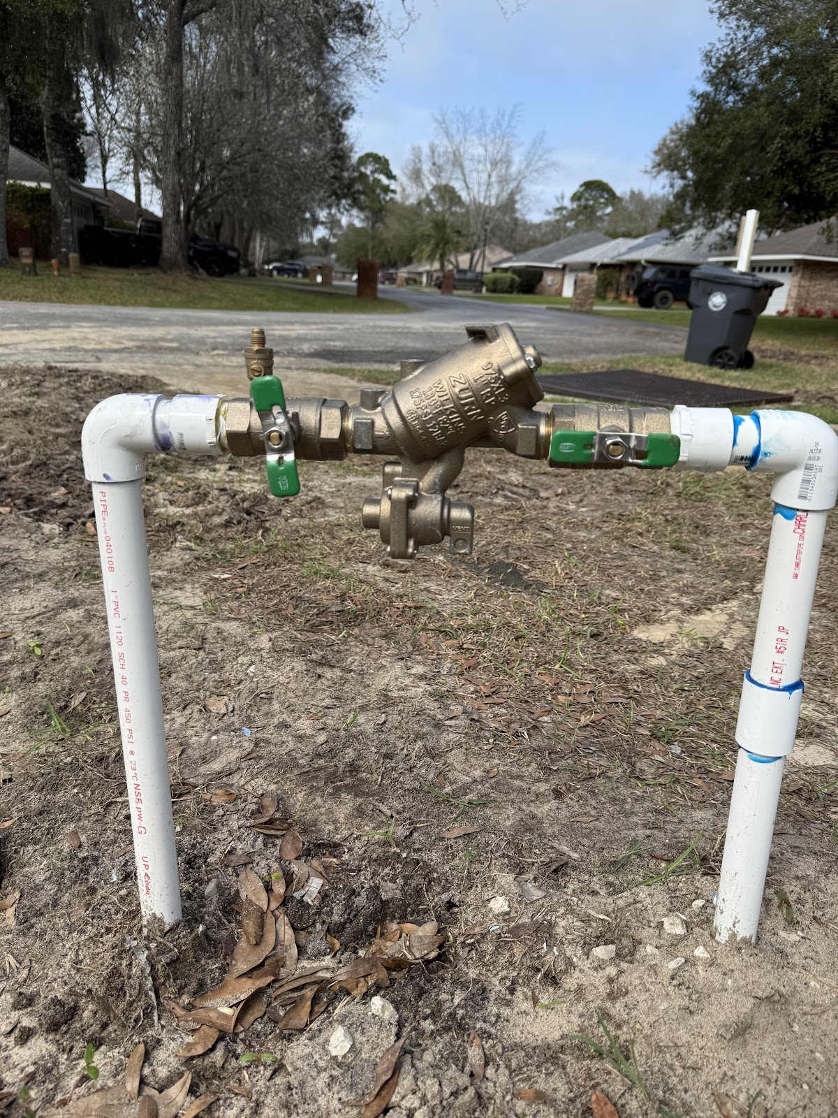 WaveLine Plumbing backflow preventer installation in a Florida gulf coast neighborhood